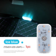 LED Touch Light Mini Wireless Car Interior Lighting Auto Roof Ceiling Reading Lamp for Door Foot Trunk Storage Box USB Charging
