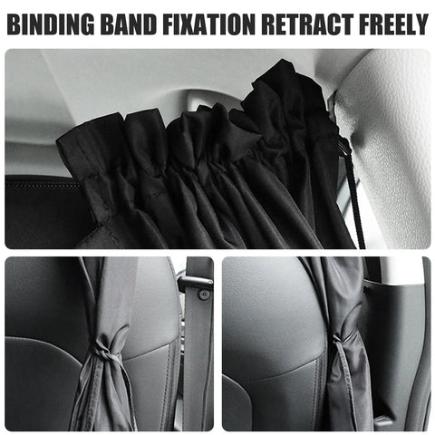 Car Privacy Curtains Universal Car Divider Curtain Between Rear Seat Auto Blackout Curtains Car Sun Shades Side Window Covers