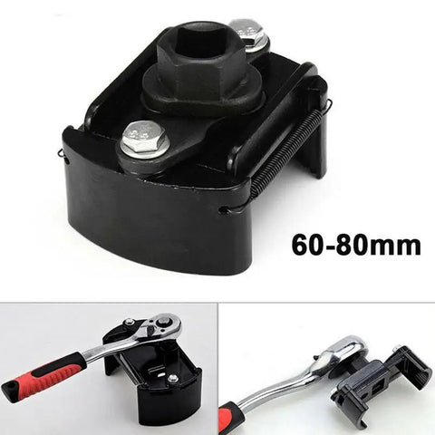 Universal Adjustable Two-Jaws Oil Filter Wrench Filter 60-80mm Filter Wrenches Remover Steel Fuel Cast Two-Claw