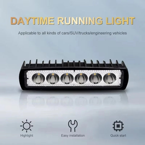 6 LED Car Work Light High Bright Spotlight Universal Offroad Automobile Truck Driving Fog Headlights DRL Driving Lamp 12V