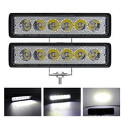 6Leds Car Work Light Bar 12V 18W High Bright Motorcycle Spotlight  Waterproof Car Headlights for Offroad Truck Trailer Offroad