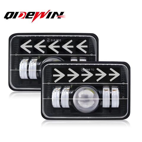 Car Work Lights For Vehicles Truck Off-road LED Headlights with Amber Arrow Sequential Turn Signal White DRL Seal Beam Headlamp