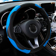PU Carbon Fiber Leather Car Steering Wheel Cover without Inner Ring Suitable for 14.5-15 Inches of Automotive Supplies
