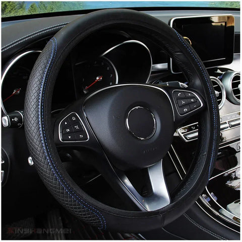 37-39cm PU leather steering wheel cover for cars