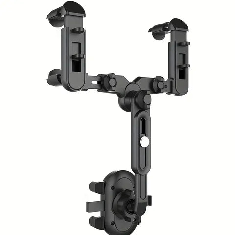 360° Rotating Car Rearview Mirror Phone Holder - Perfect for Kids and Adults - Compatible with Phones and GPS Devices - Sturdy a