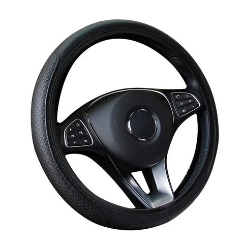 37-39cm PU leather steering wheel cover for cars