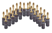 4/8/12/16//24/36/40pcs Gun Metal BANANA PLUGS 24K Gold-plated 4MM Banana Connector with Screw Lock For Audio Jack Speaker Plugs