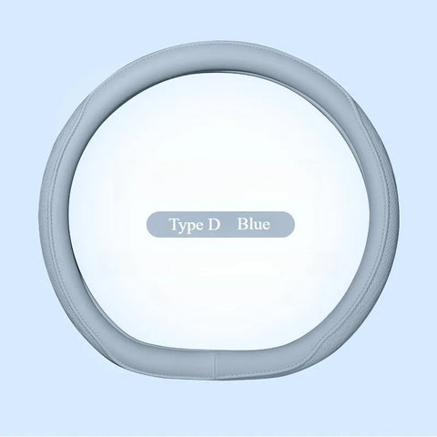 Napa Leather Perforated Patchwork Car Steering Wheel Cover, Non-slip, Breathable, Universal 15 Inch (Approx. 38cm)