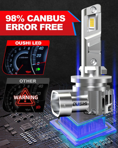 Set of 2 H27 881 LED Headlights, Designed for Vehicles, Featuring High-Intensity White Light Suitable for Daytime Running Lights