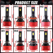 LED Headlight H4 LED Bulbs Fog Light Halogen Replacement Auto H7 6500K 4300K 3000K 3 Colors Front Lights H3 9005 HB3 9006 2000W