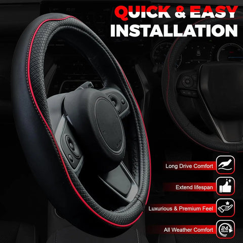 Anti-slip breathable steering wheel cover for cars
