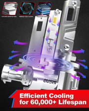 Set of 2 H27 881 LED Headlights, Designed for Vehicles, Featuring High-Intensity White Light Suitable for Daytime Running Lights