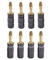 4/8/12/16//24/36/40pcs Gun Metal BANANA PLUGS 24K Gold-plated 4MM Banana Connector with Screw Lock For Audio Jack Speaker Plugs