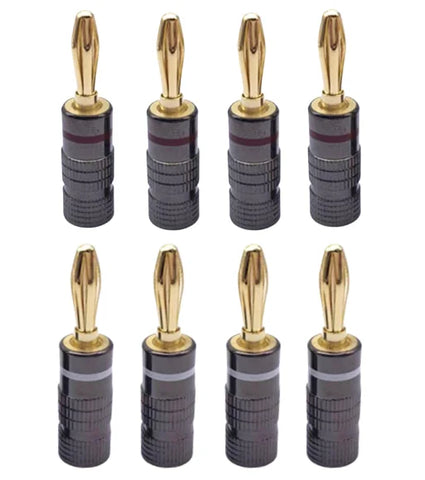 4/8/12/16//24/36/40pcs Gun Metal BANANA PLUGS 24K Gold-plated 4MM Banana Connector with Screw Lock For Audio Jack Speaker Plugs