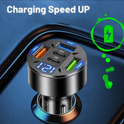 250W 5 Ports Car Charger Fast Charging PD QC3.0 USB C Car Phone Charger Type C Adapter In Car For IPhone
