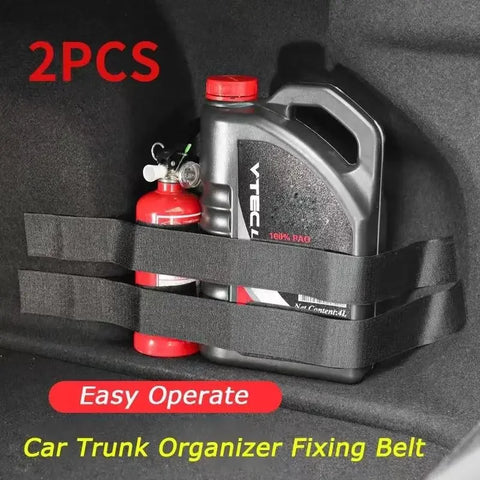 Car Trunk Organizer Elastic Fixing Belts Storage Bag Tapes Fire Extinguisher Fixing Belts Auto Interior Accessories