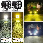 LED work light 40W spotlights for off-road vehicle modification, motorcycle light engineering, yellow and white fog lights