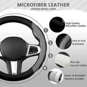 14-15 inch universal leather steering wheel cover