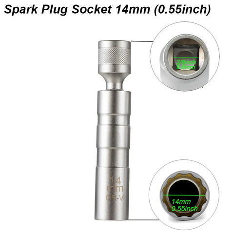 Spark Plug Socket Wrench Adapter 14mm 16mm Install Replace Repair Kit Swivel Torque Magnetic Remove Removal Gap Tool Car AUTO
