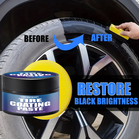 Tire shine paste restores new black color lasting protection of car rubber parts shine paste polishes car tires  shine car tires