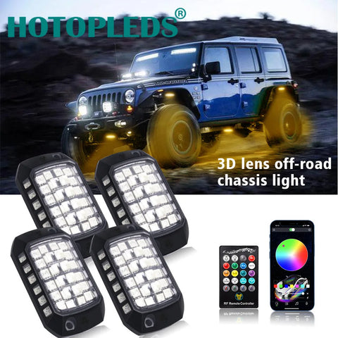 car chassis lights 36 lights off-road vehicle voice-activated 3D lens colorful 12v dual-control ambient light chassis light