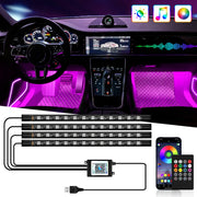 Neon 36 48 72 LED Car Interior Ambient Foot Light Wireless Remote Music APP Control Auto RGB Atmosphere Decorative Lamp