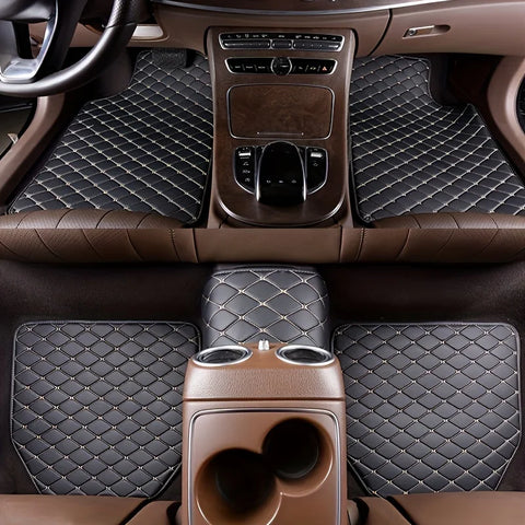 5-piece PU leather car floor mats waterproof