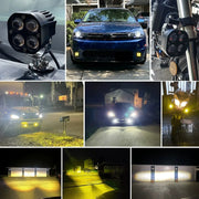 LED work light 40W spotlights for off-road vehicle modification, motorcycle light engineering, yellow and white fog lights