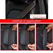 1PCS PU Leather Embossed Car Seat Belt Shoulder Cover Decompression Comfort Car Accessories Safety Belt Protective Cover