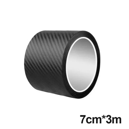 3D Carbon Fibre Car Threshold Protector – Matte Black Nano Film