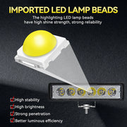6Leds Car Work Light Bar 12V 18W High Bright Motorcycle Spotlight  Waterproof Car Headlights for Offroad Truck Trailer Offroad