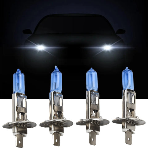 Halogen Light Headlights Halogen Light Easy to Use H1 Halogen Headlights 55W 12V Bulb 6000K White Light for High/Low Beam