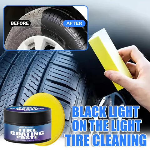Tire shine paste restores new black color lasting protection of car rubber parts shine paste polishes car tires  shine car tires