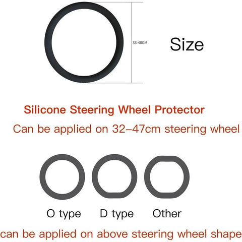 Anti-slip silicone steering wheel cover for cars