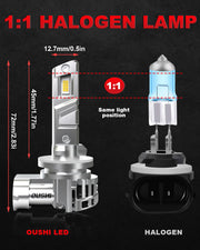 Set of 2 H27 881 LED Headlights, Designed for Vehicles, Featuring High-Intensity White Light Suitable for Daytime Running Lights