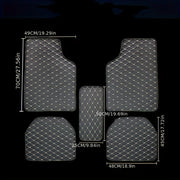 5Pcs Car Floor Mats PU Leather Waterproof Auto Foot Pad Protector pads Fashion Universal Car Carpet Cushion For All Seasons
