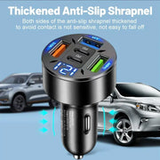 250W 5 Ports Car Charger Fast Charging PD QC3.0 USB C Car Phone Charger Type C Adapter In Car For IPhone