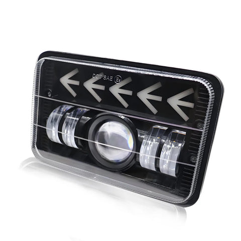 Car Work Lights For Vehicles Truck Off-road LED Headlights with Amber Arrow Sequential Turn Signal White DRL Seal Beam Headlamp