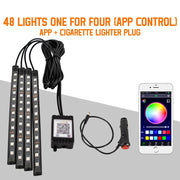 Neon 36 48 72 LED Car Interior Ambient Foot Light Wireless Remote Music APP Control Auto RGB Atmosphere Decorative Lamp