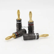4/8/12/16//24/36/40pcs Gun Metal BANANA PLUGS 24K Gold-plated 4MM Banana Connector with Screw Lock For Audio Jack Speaker Plugs