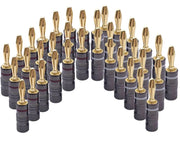 4/8/12/16//24/36/40pcs Gun Metal BANANA PLUGS 24K Gold-plated 4MM Banana Connector with Screw Lock For Audio Jack Speaker Plugs