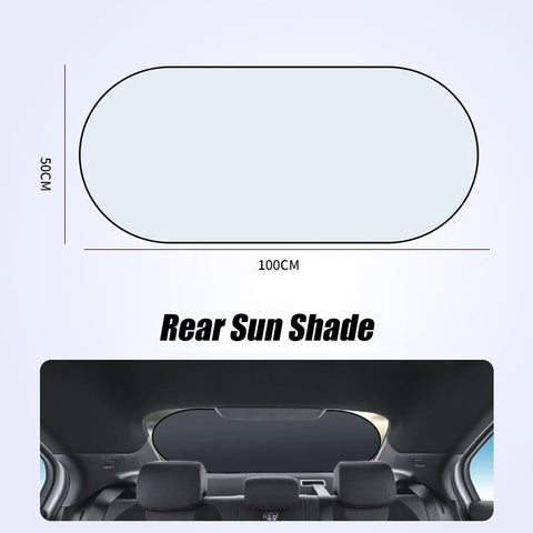 UV-Reflective Car Sun Shade Cover Rear Windshield Sun Protection Sunshade Heat-Isolation Car Privacy Curtains Foldable Storage