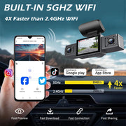 Dash Cam for Cars 3 Channel WIFI Car DVR Camera 1080P for Car Front and inside Black Box 24H Parking Monitor car accessories