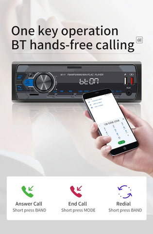 ESSGOO-Universal Multimedia Player for Car, 1 Din MP3 Car Radio, Audio Stereo, Bluetooth, Automotive, Colorful Buttons, 1 Din