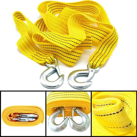 5 M Car Tow Cable 3 Ton Capacity Hooks Included Towing Pull Rope Emergency Rescue Off Road Design Heavy Duty Tow Road Emergency