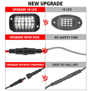 car chassis lights 36 lights off-road vehicle voice-activated 3D lens colorful 12v dual-control ambient light chassis light