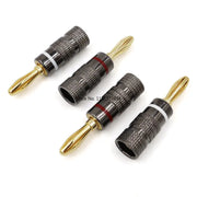 4/8/12/16//24/36/40pcs Gun Metal BANANA PLUGS 24K Gold-plated 4MM Banana Connector with Screw Lock For Audio Jack Speaker Plugs