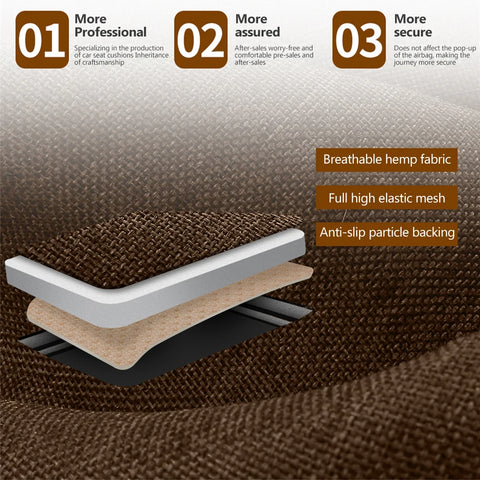 Universal Flax Car Seat Cover Front Rear Cushion Comfortable Breathable Protector Mat Four Season Pad Auto Interior Accessories