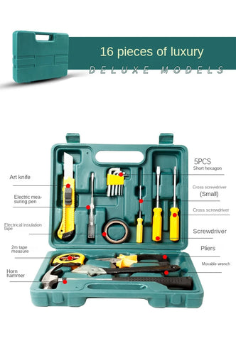 2025 12 16-Piece Car Emergency Tool Kit Auto Repair Tools Hardware Combination Set for Vehicle Maintenance and Body Repair