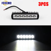 6 LED Car Work Light High Bright Spotlight Universal Offroad Automobile Truck Driving Fog Headlights DRL Driving Lamp 12V
